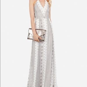 NWT Express Metallic Trapeze V-Neck Maxi Dress